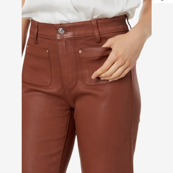 PAIGE Leenah Ankle Patch Pockets in Clay Sunset Luxe Coating Jeans - Picture 3 of 8